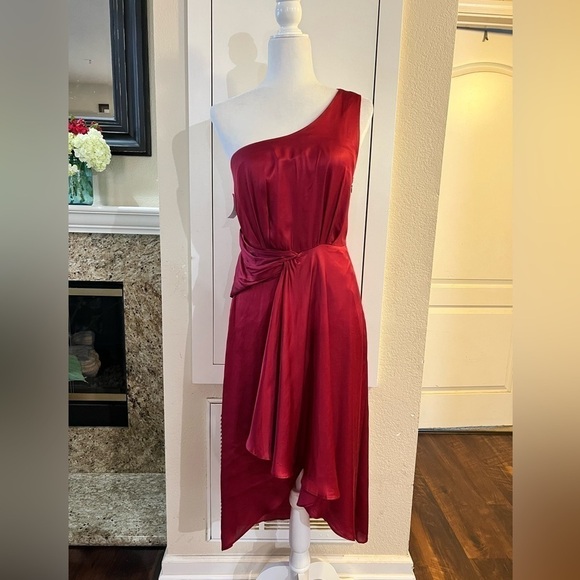 Ritu Kumar Label Wine One-Shoulder Dress - Picture 4 of 13